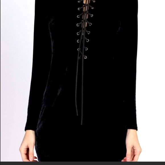 Black Velvet Dress - Picture 2 of 3